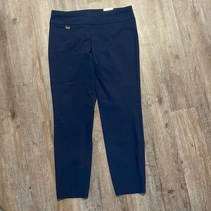 NWT ALFANI PULL ON NAVY DRESS PANT  (12S)